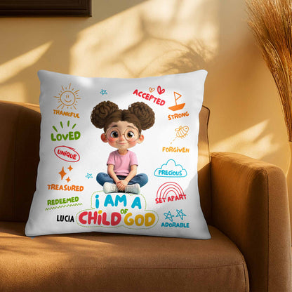 I Am A Child Of God Pillow With Religious Symbols