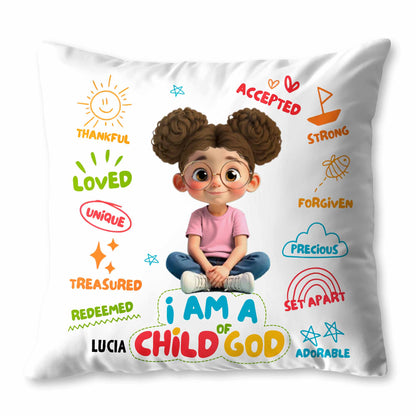 I Am A Child Of God Pillow With Religious Symbols