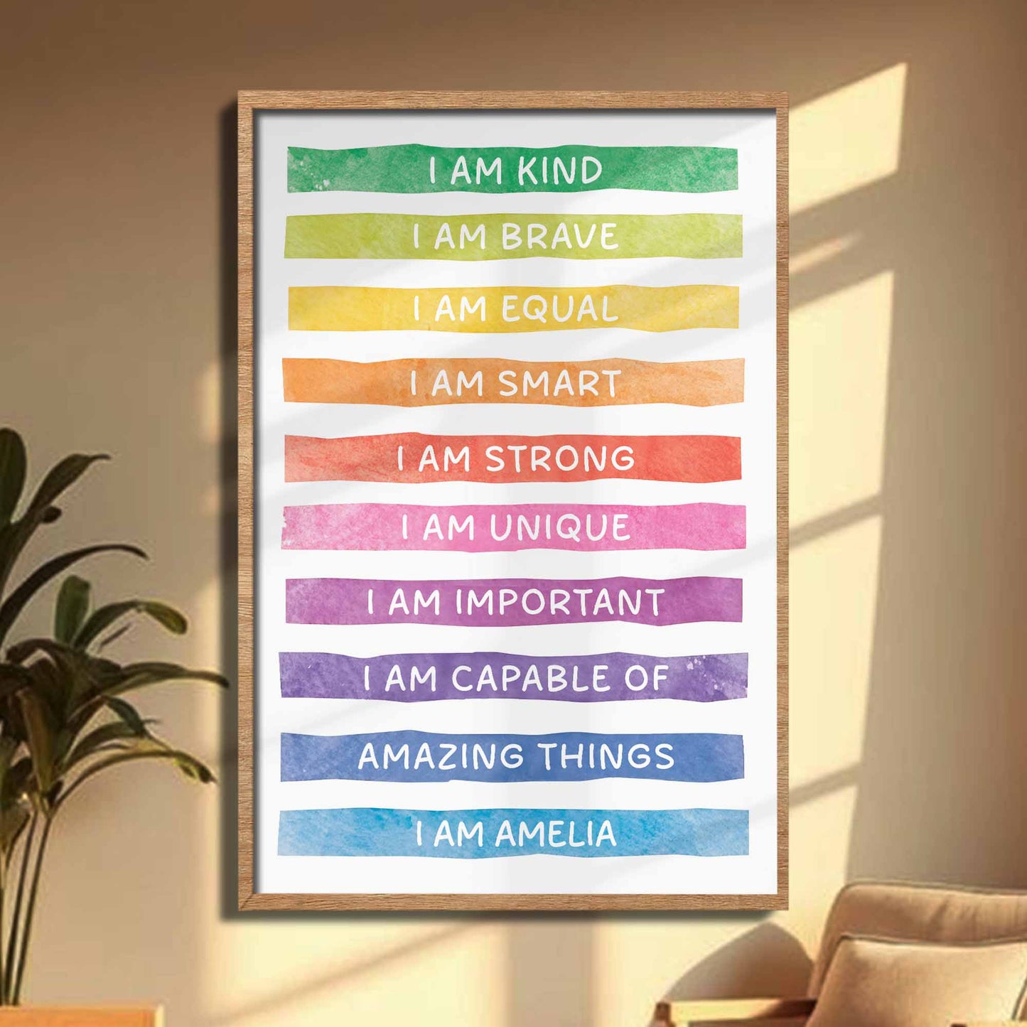 I Am Kind, Strong, Unique, Capable Of Amazing Things - Personalized Custom Vertical Poster - KID500_VPOS