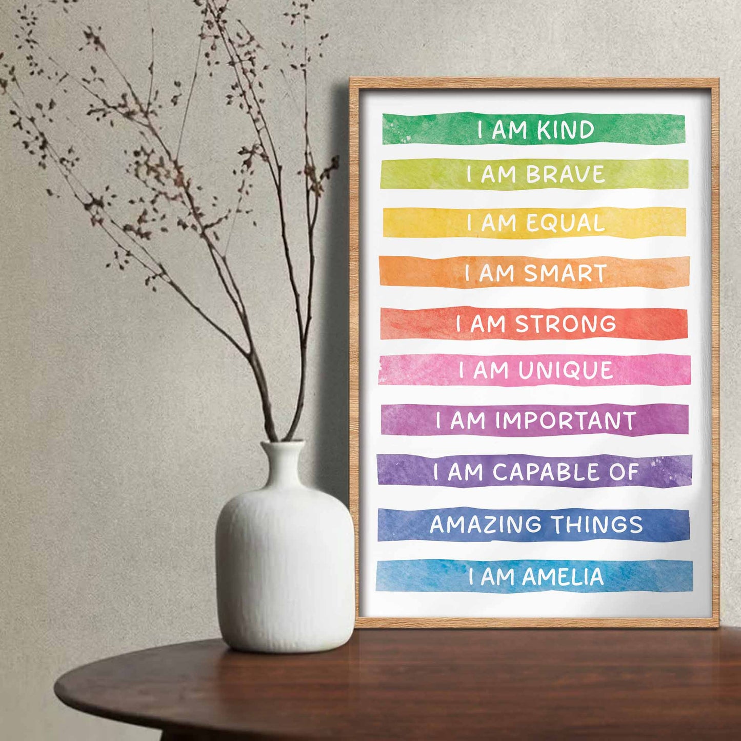 I Am Kind, Strong, Unique, Capable Of Amazing Things - Personalized Custom Vertical Poster - KID500_VPOS