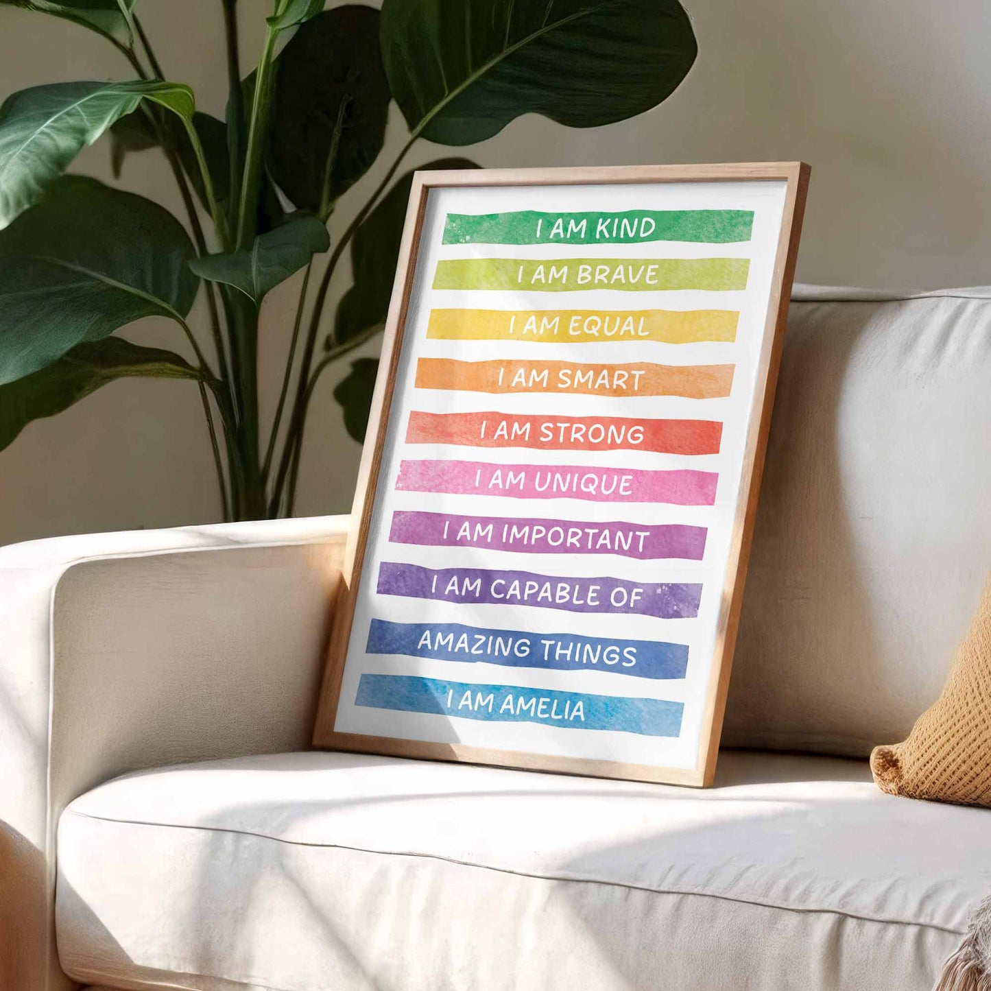 I Am Kind, Strong, Unique, Capable Of Amazing Things - Personalized Custom Vertical Poster - KID500_VPOS