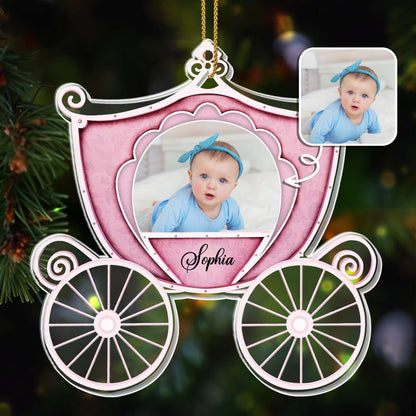 Elegant Personalizable Carriage Ornament With Photo