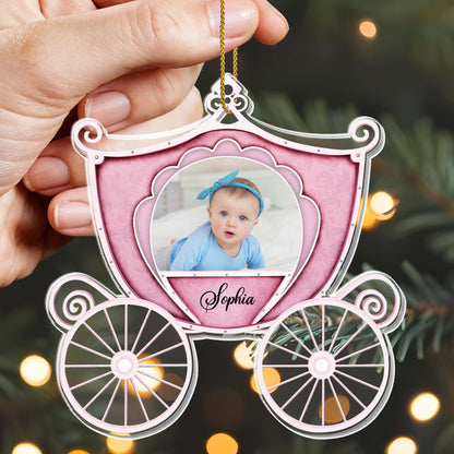 Elegant Personalizable Carriage Ornament With Photo