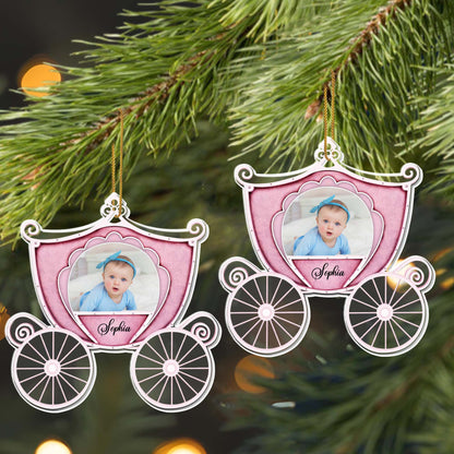 Elegant Personalizable Carriage Ornament With Photo