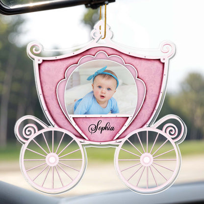 Elegant Personalizable Carriage Ornament With Photo