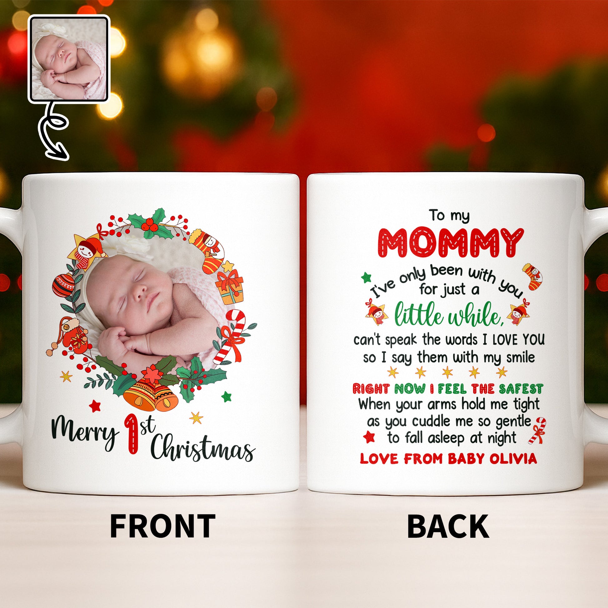 To My Mommy, Christmas Wreath and Baby