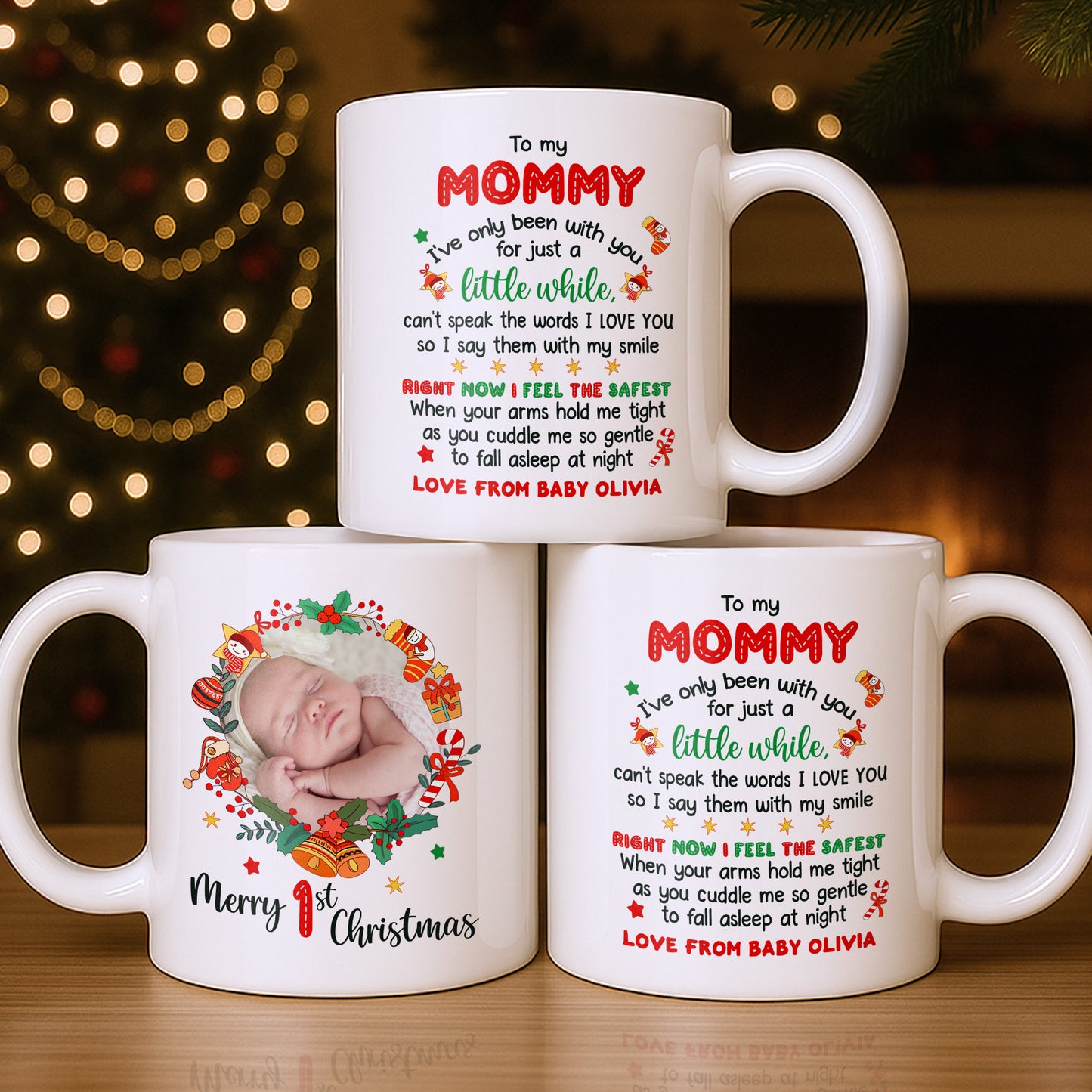 To My Mommy, Christmas Wreath and Baby