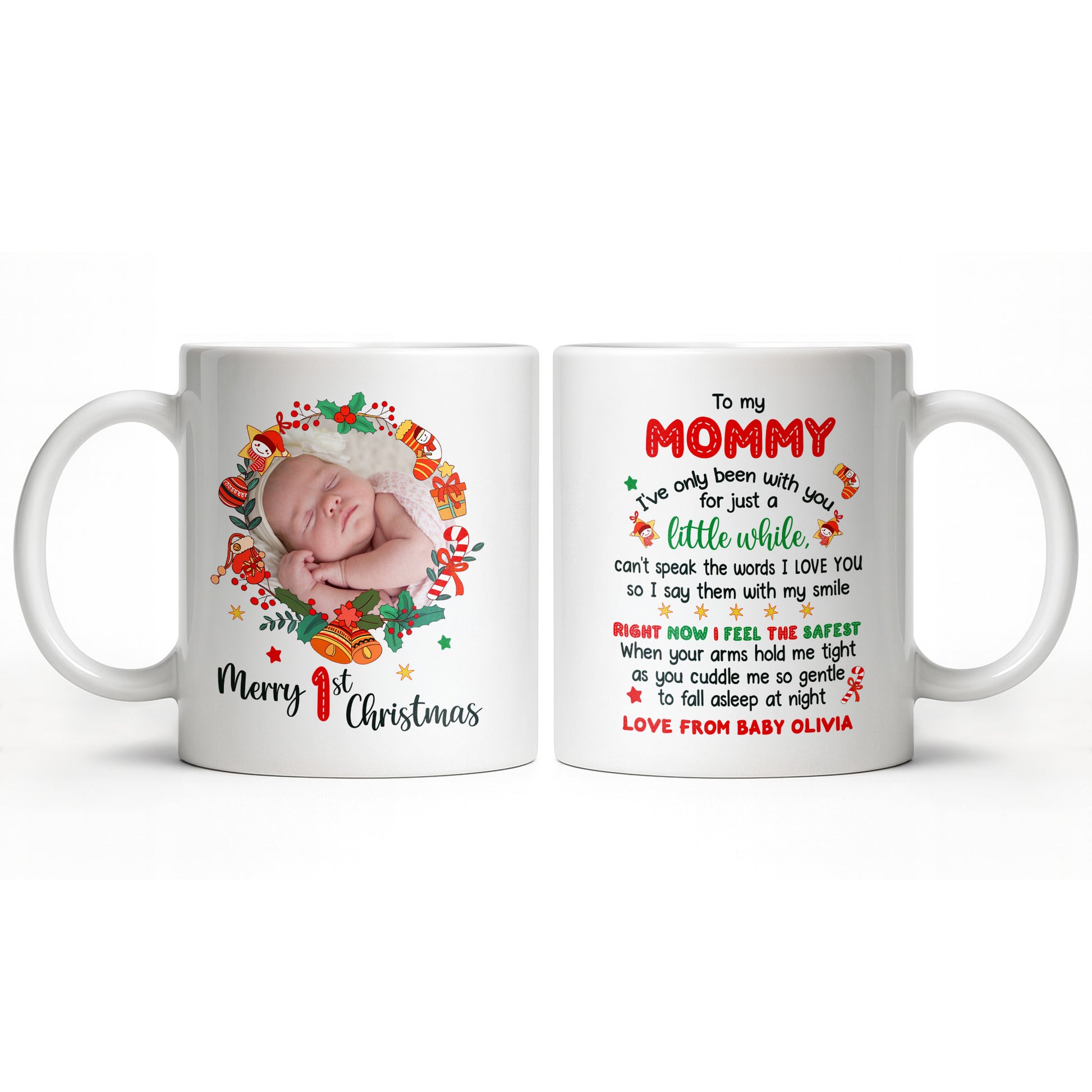 To My Mommy, Christmas Wreath and Baby