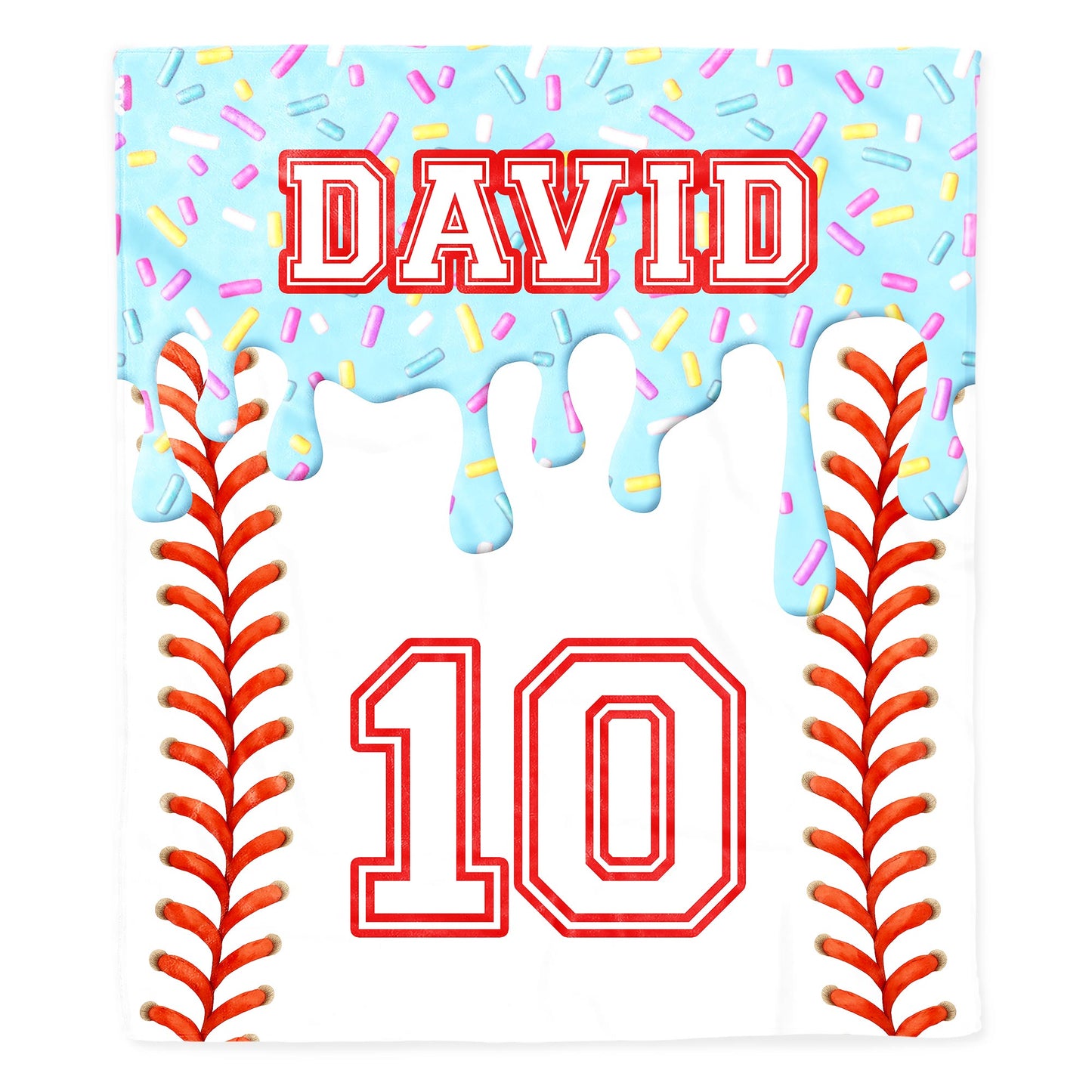 Vibrant Blanket With Melted Ice Cream and Baseball Stitches