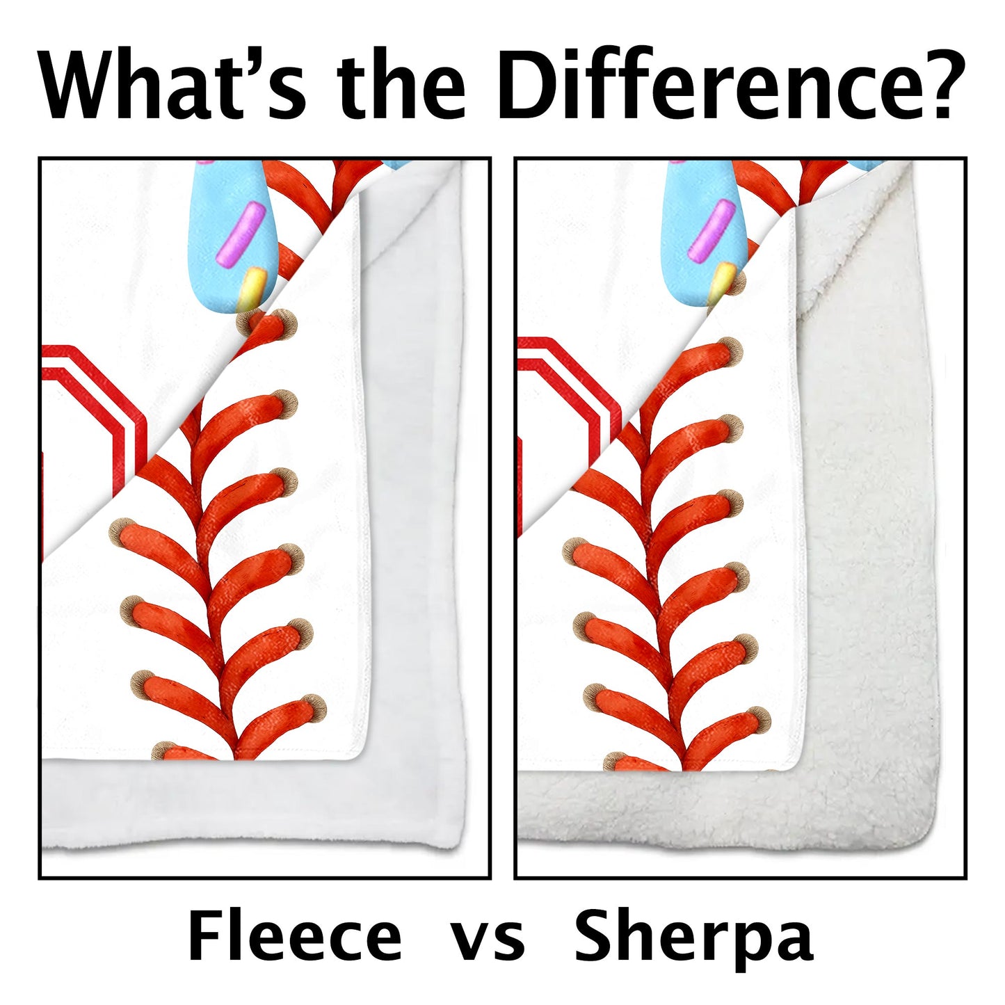 Vibrant Blanket With Melted Ice Cream and Baseball Stitches