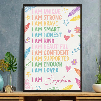 I Am Unique, I Am Strong, Empowering Message Poster