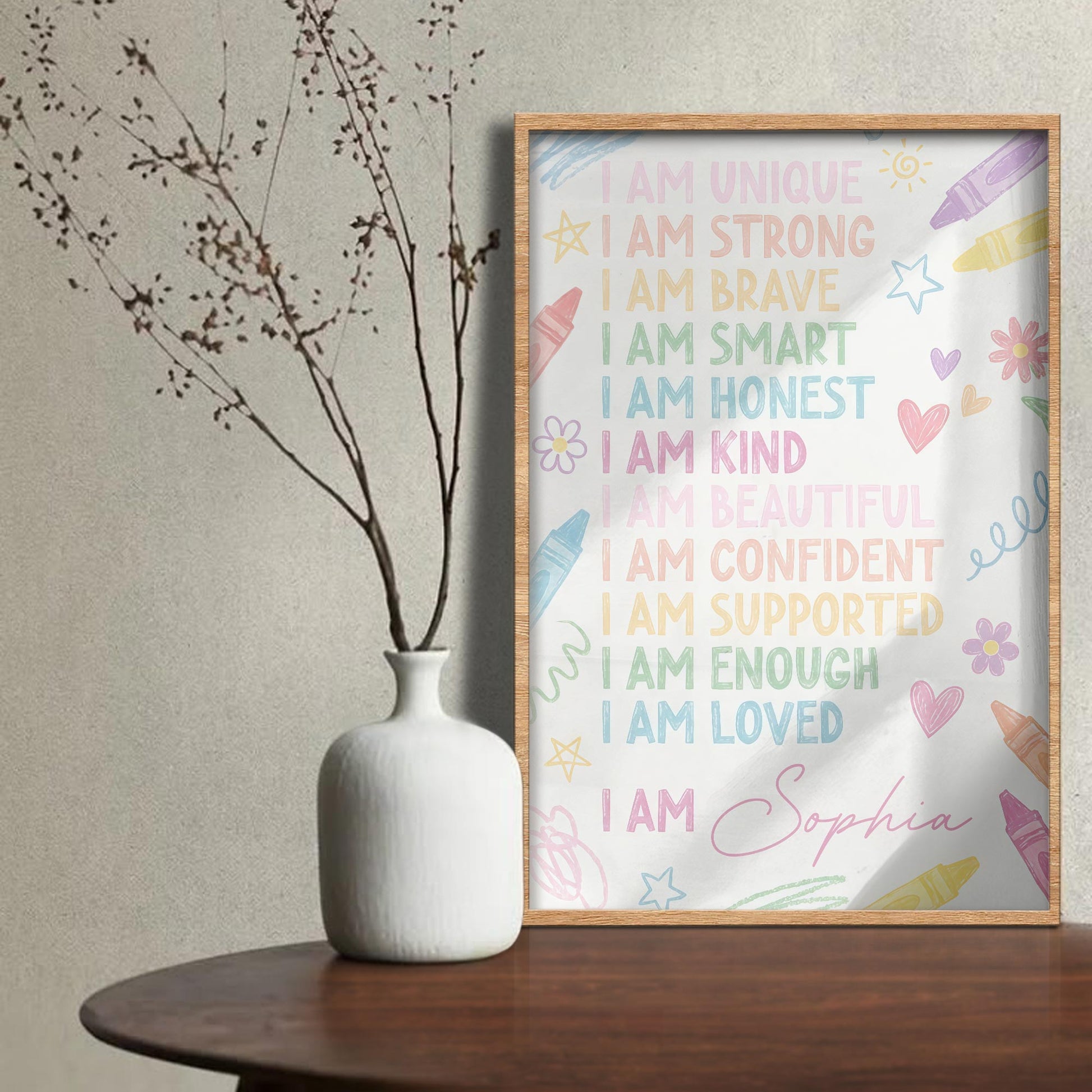 I Am Unique, I Am Strong, Empowering Message Poster