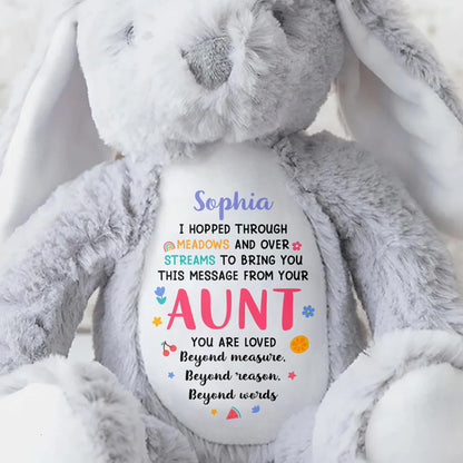 Hopped Through Meadows Message From Aunt, Bunny And Hearts