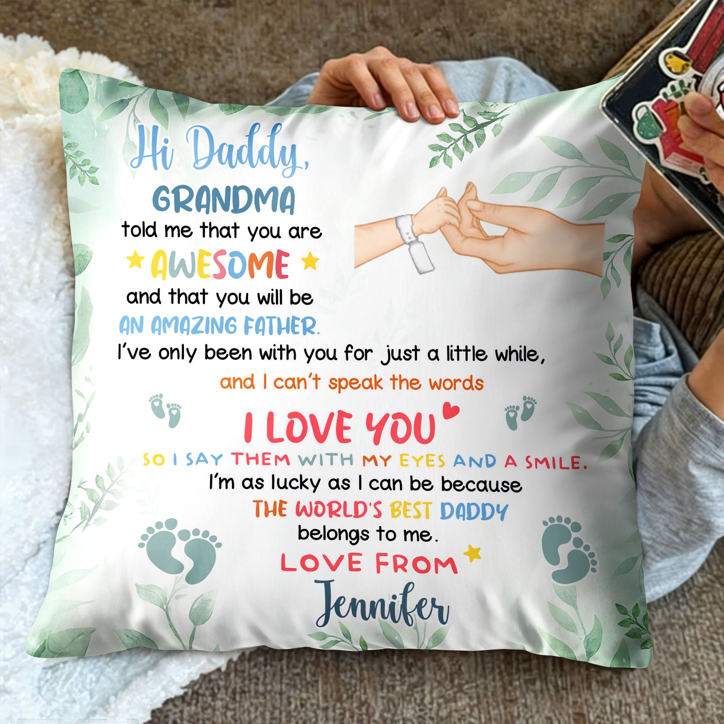 Hi Daddy, You Are Awesome, Amazing Father, Hands and Footprints