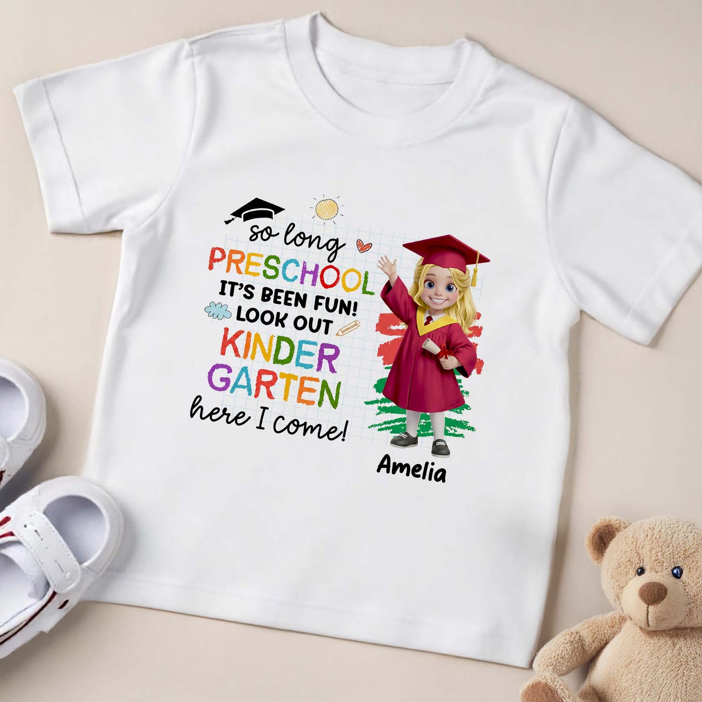 So Long Preschool Look Out Kindergarten Here I Come Girl Graduation