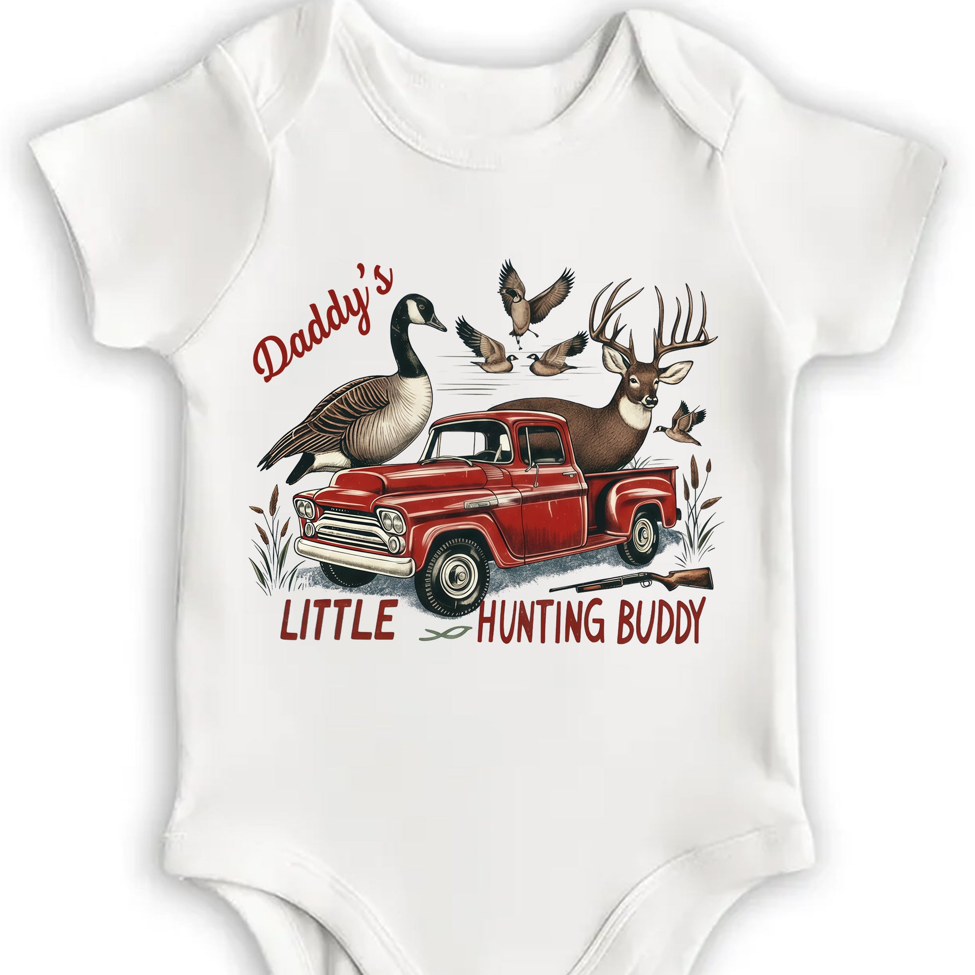 Daddy's Little Hunting Buddy Red Truck Deer and Ducks