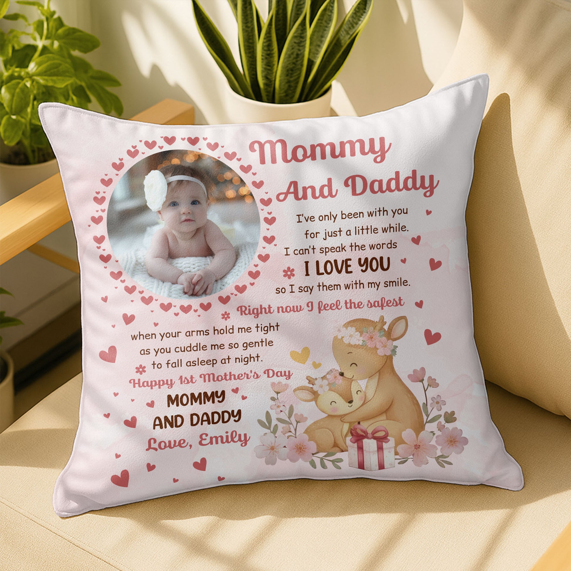 Mommy And Daddy, Baby's First Words, Teddy Bear And Hearts