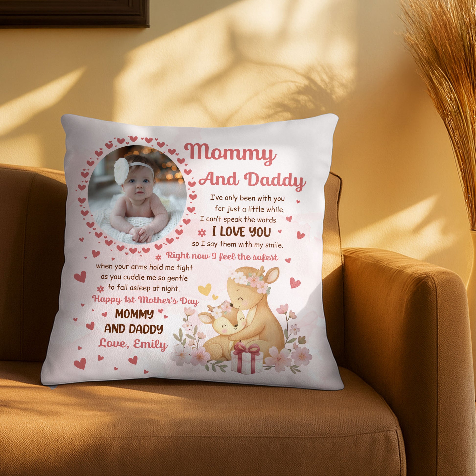 Mommy And Daddy, Baby's First Words, Teddy Bear And Hearts