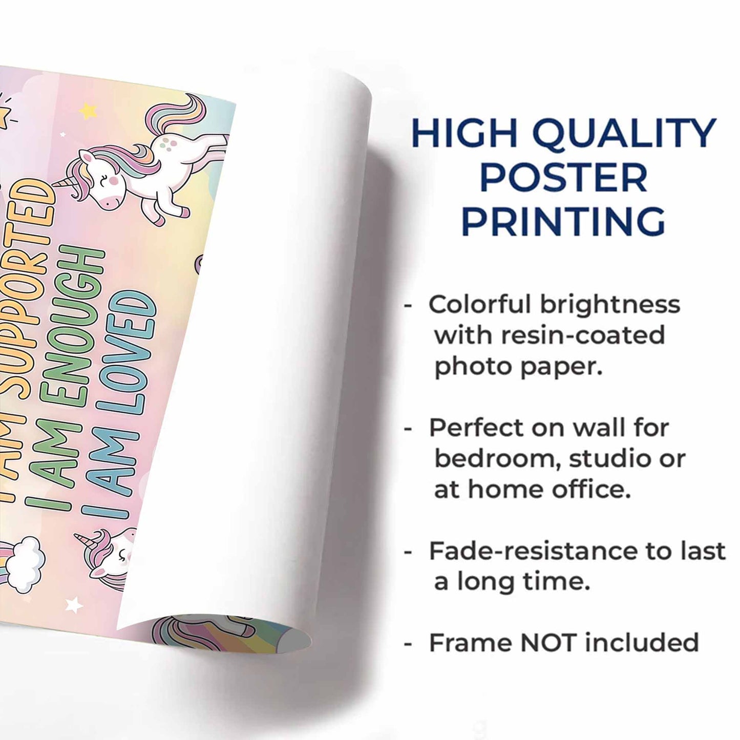 I Am Unique Strong Brave Unicorn And Rainbow Affirmations For Girls