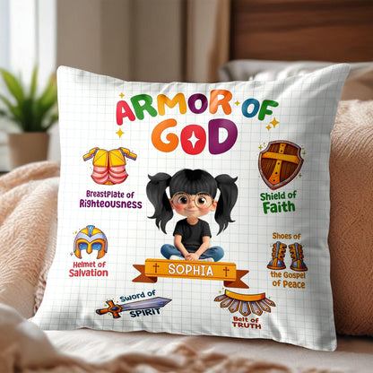 Armor Of God Shield Of Faith Pillow - Personalized Custom Pillow, Insert Included - KID525_PLW