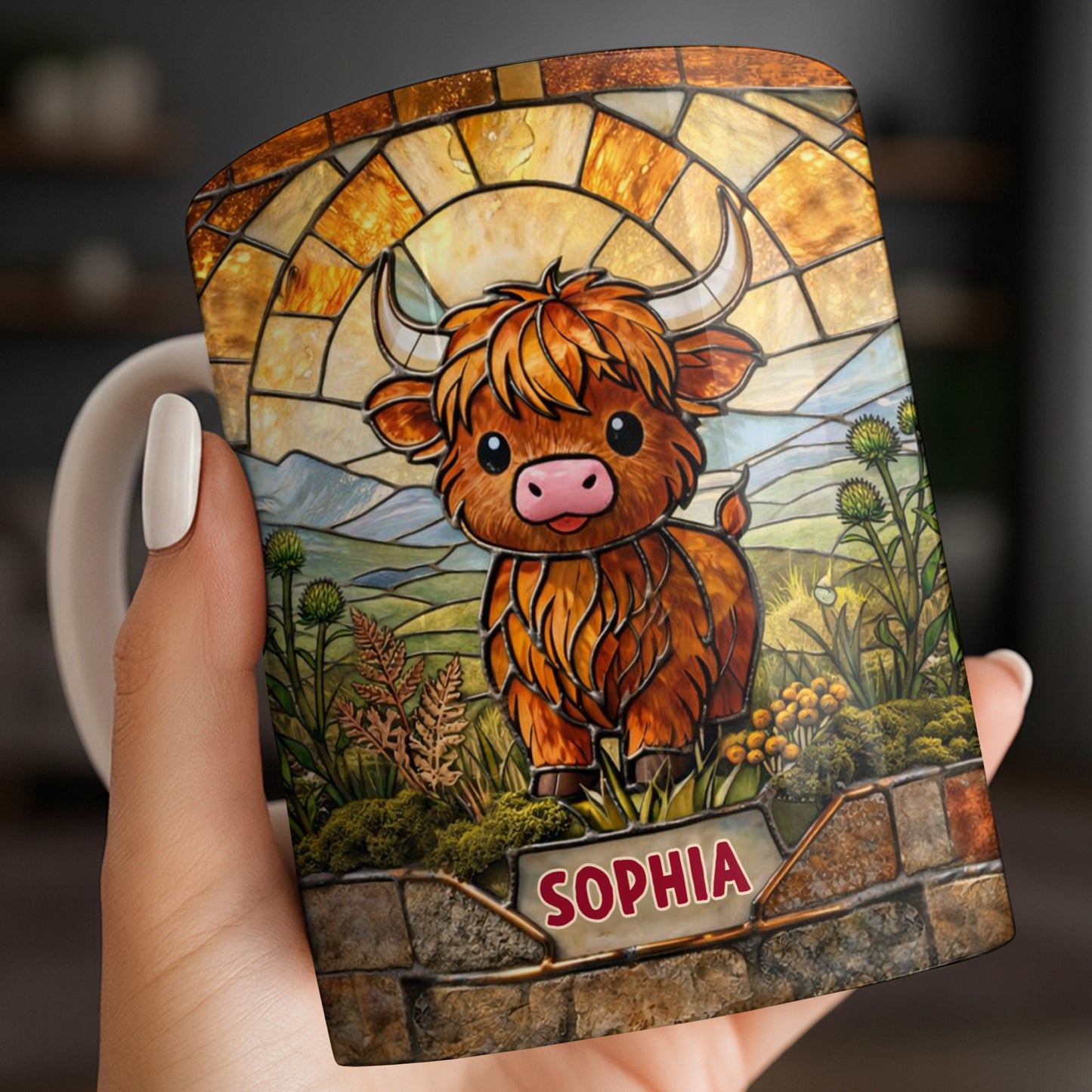 My Cow Stained Glass Landscape
