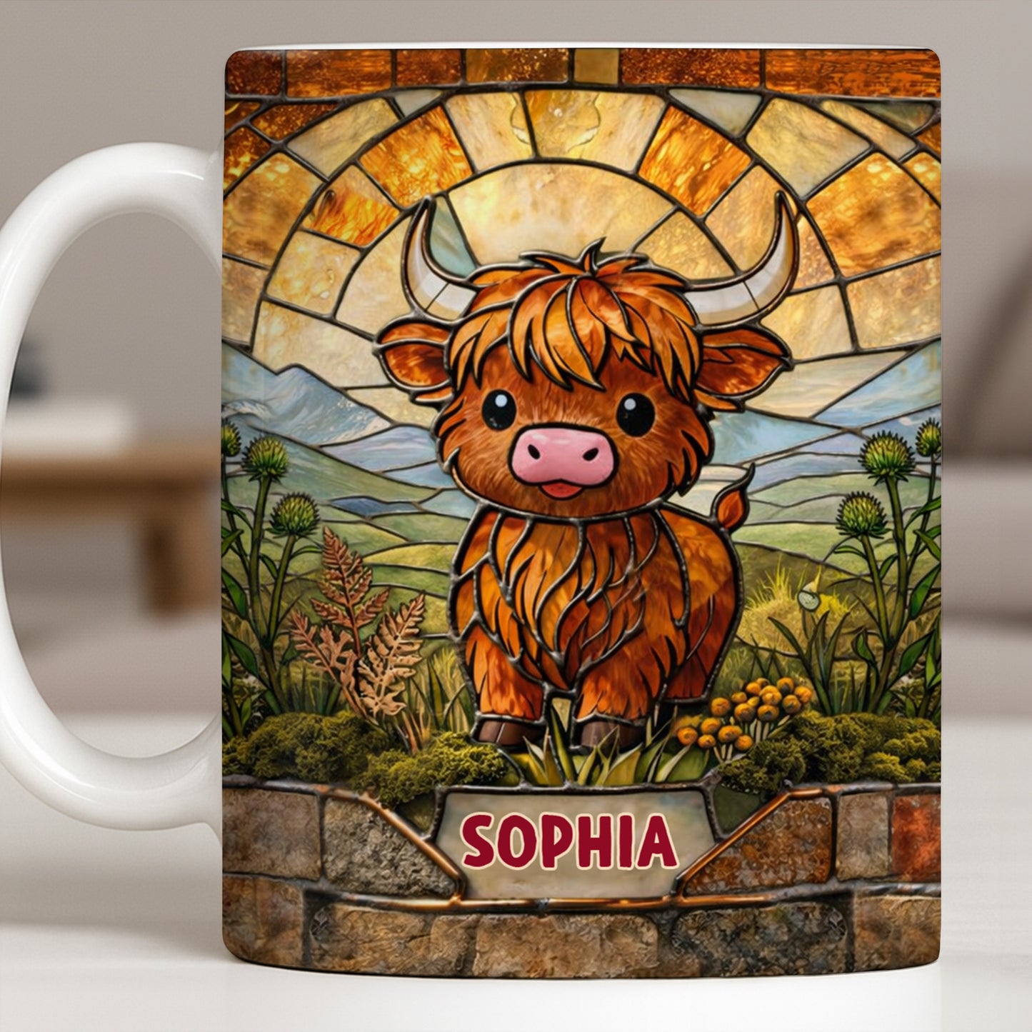 My Cow Stained Glass Landscape