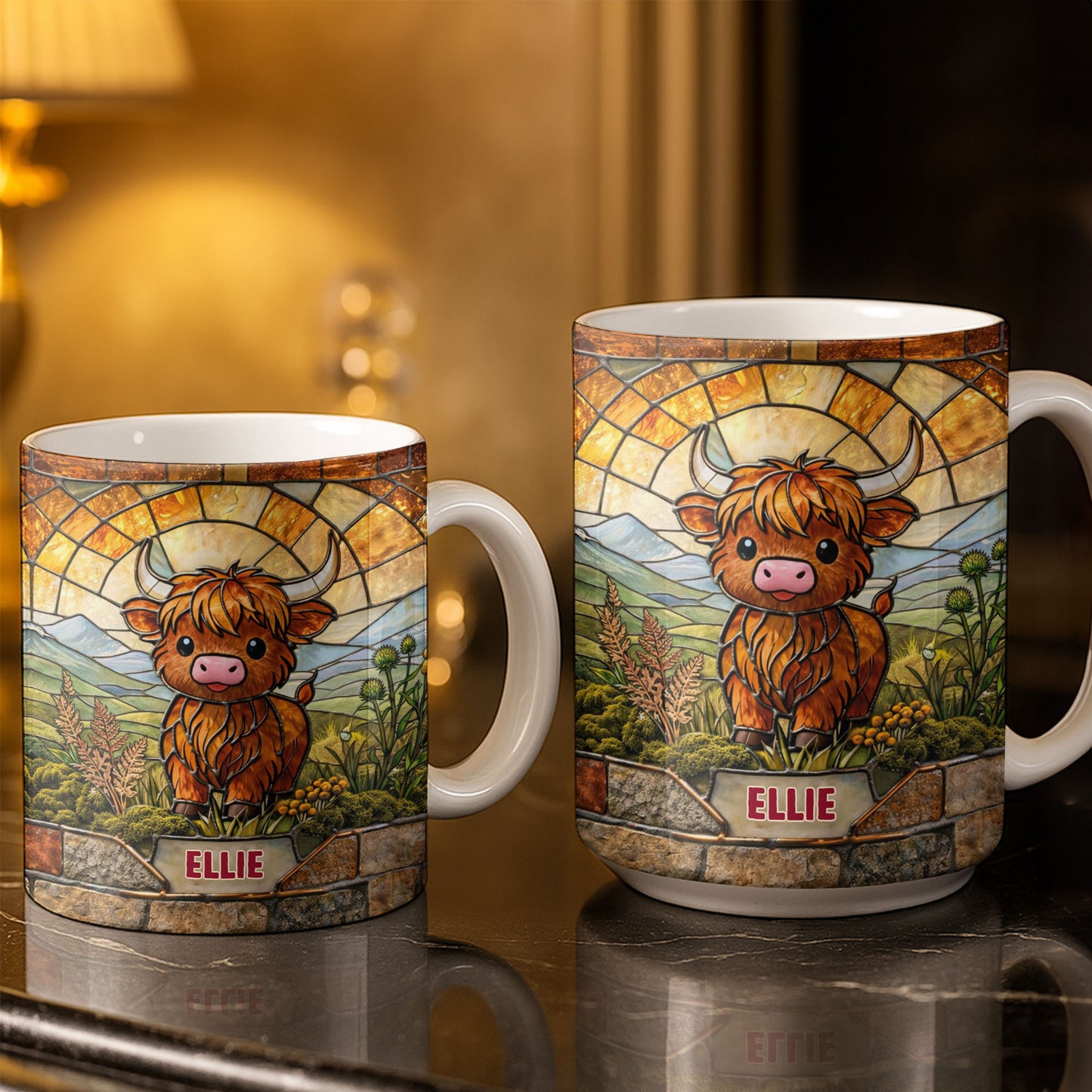 My Cow Stained Glass Landscape