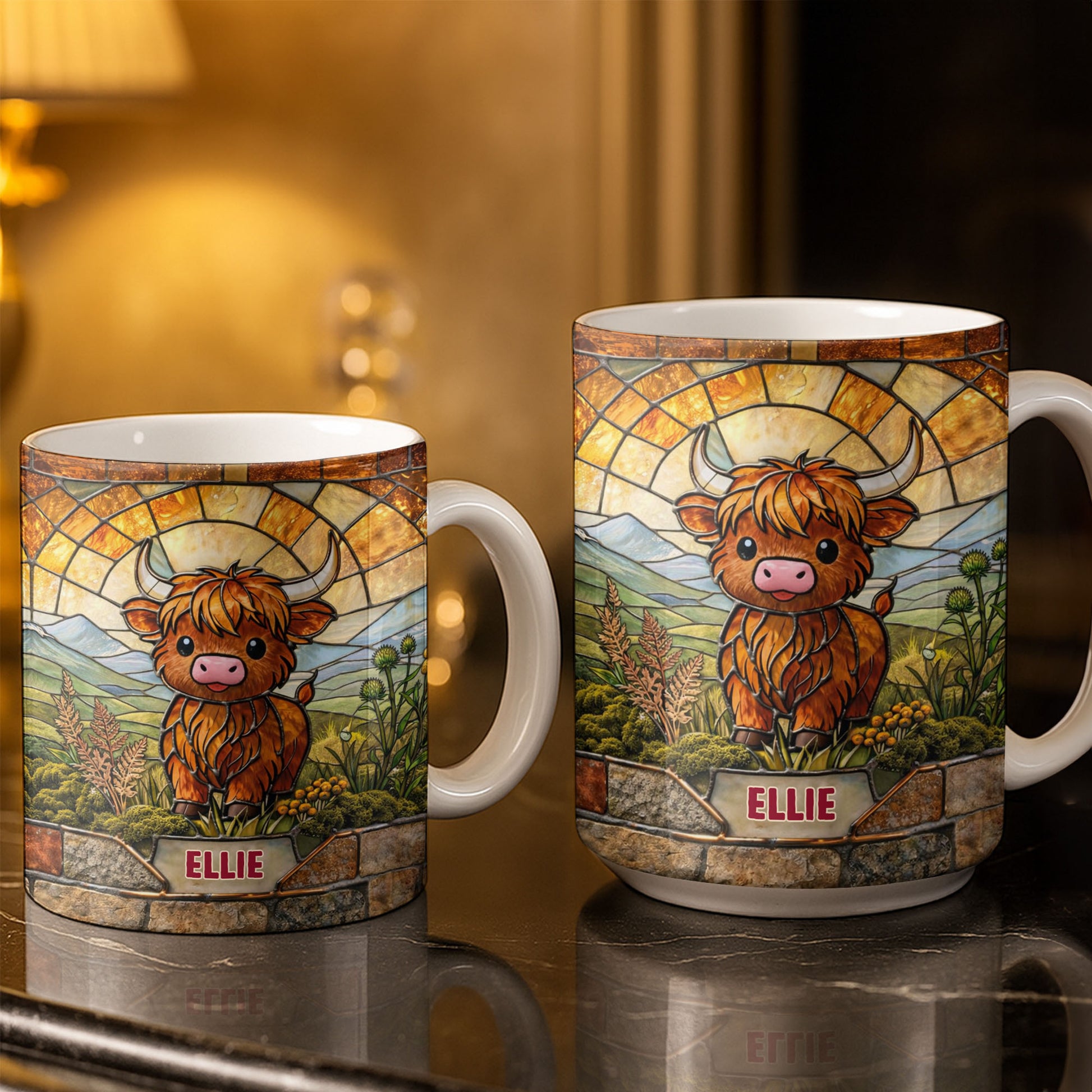 My Cow Stained Glass Landscape