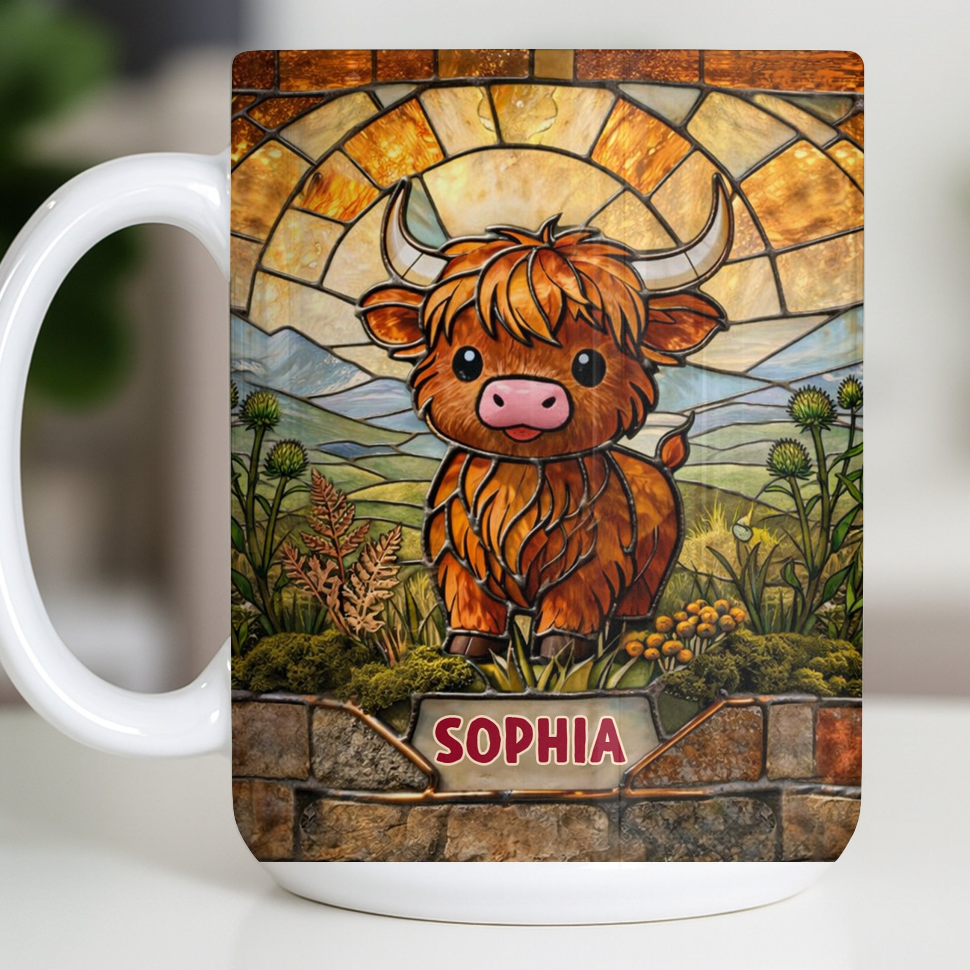 My Cow Stained Glass Landscape