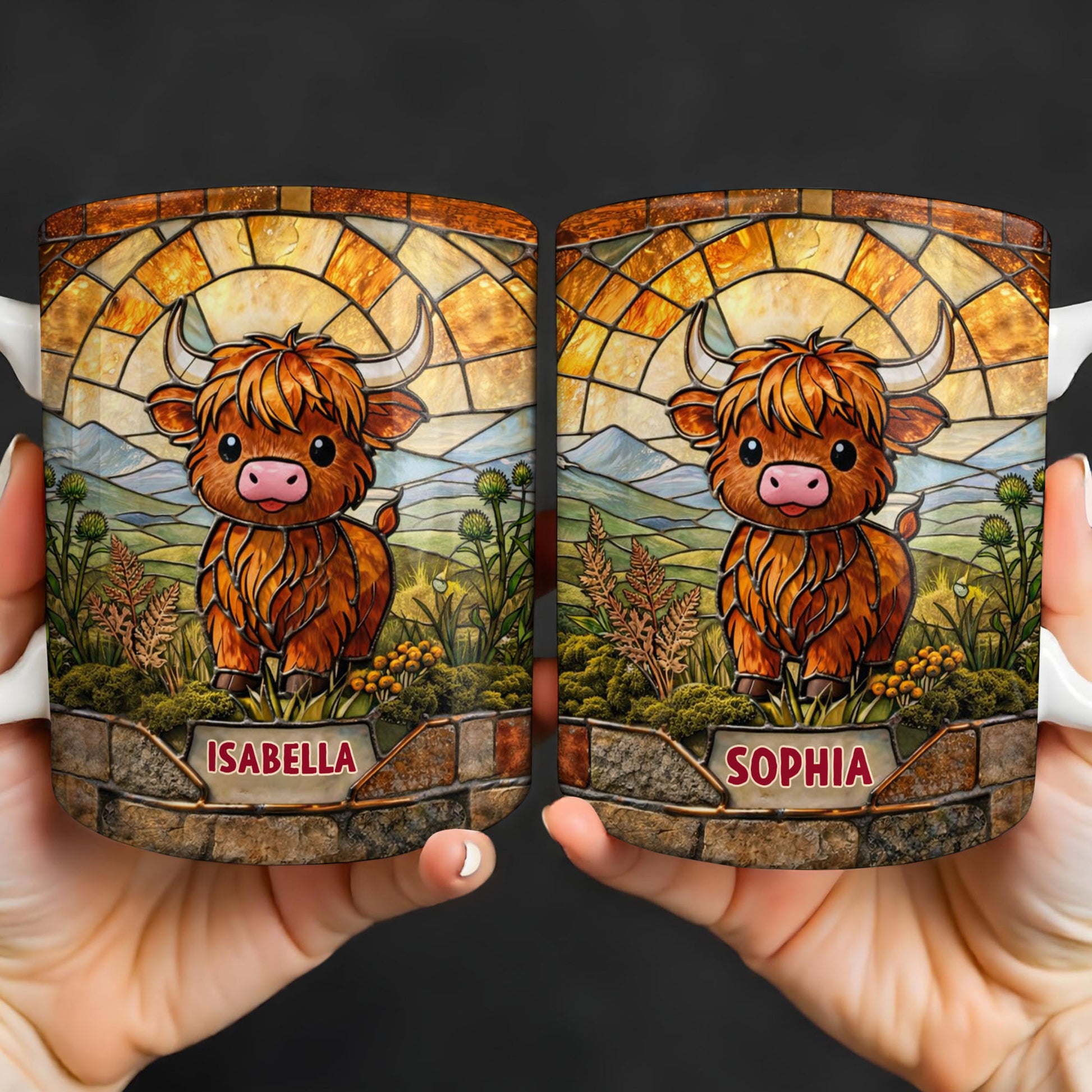 My Cow Stained Glass Landscape