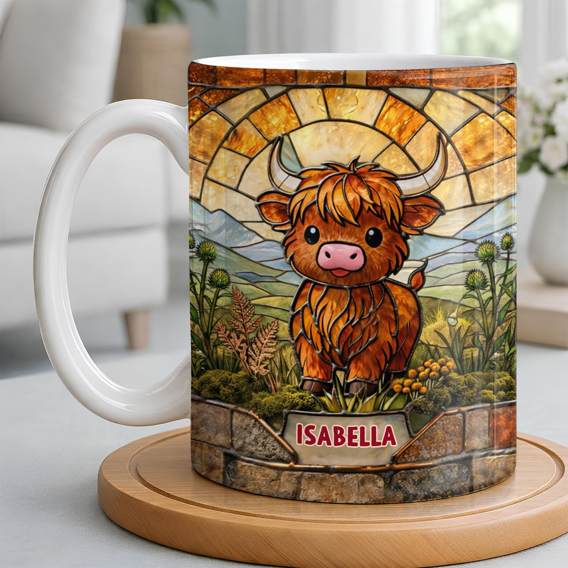 My Cow Stained Glass Landscape