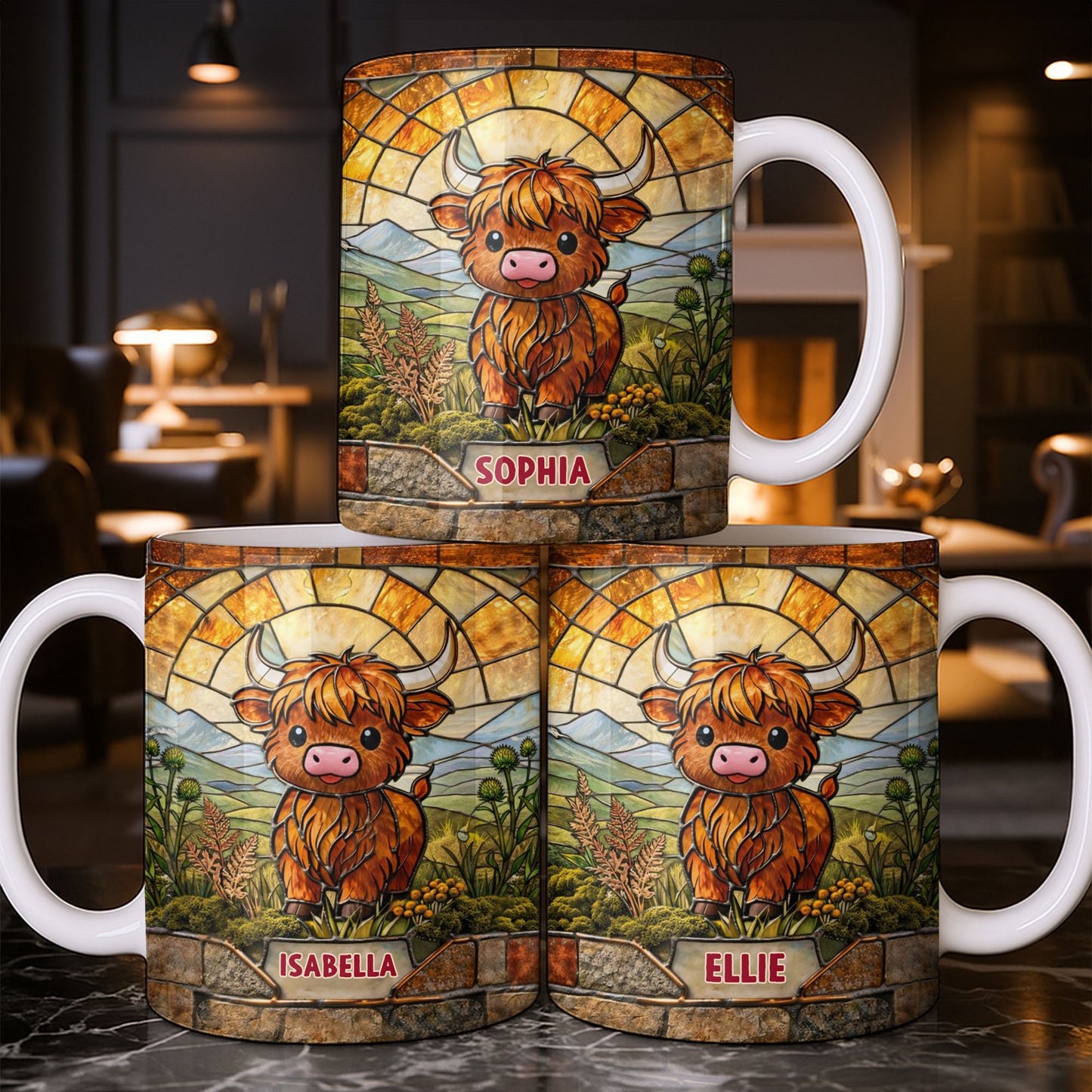 My Cow Stained Glass Landscape