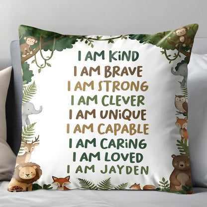 I Am Kind Brave Strong Affirmations With Jungle Animals