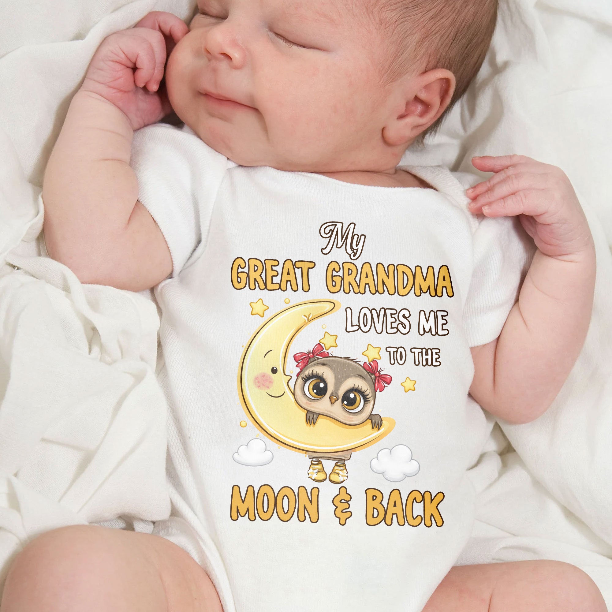 My Great Grandma Loves Me To The Moon, Baby Onesie, Gift For Family ...