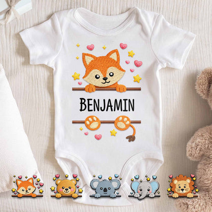 A Cute Little Animal With Hearts And Stars - Personalized Custom Baby Onesie - KID621_ONES