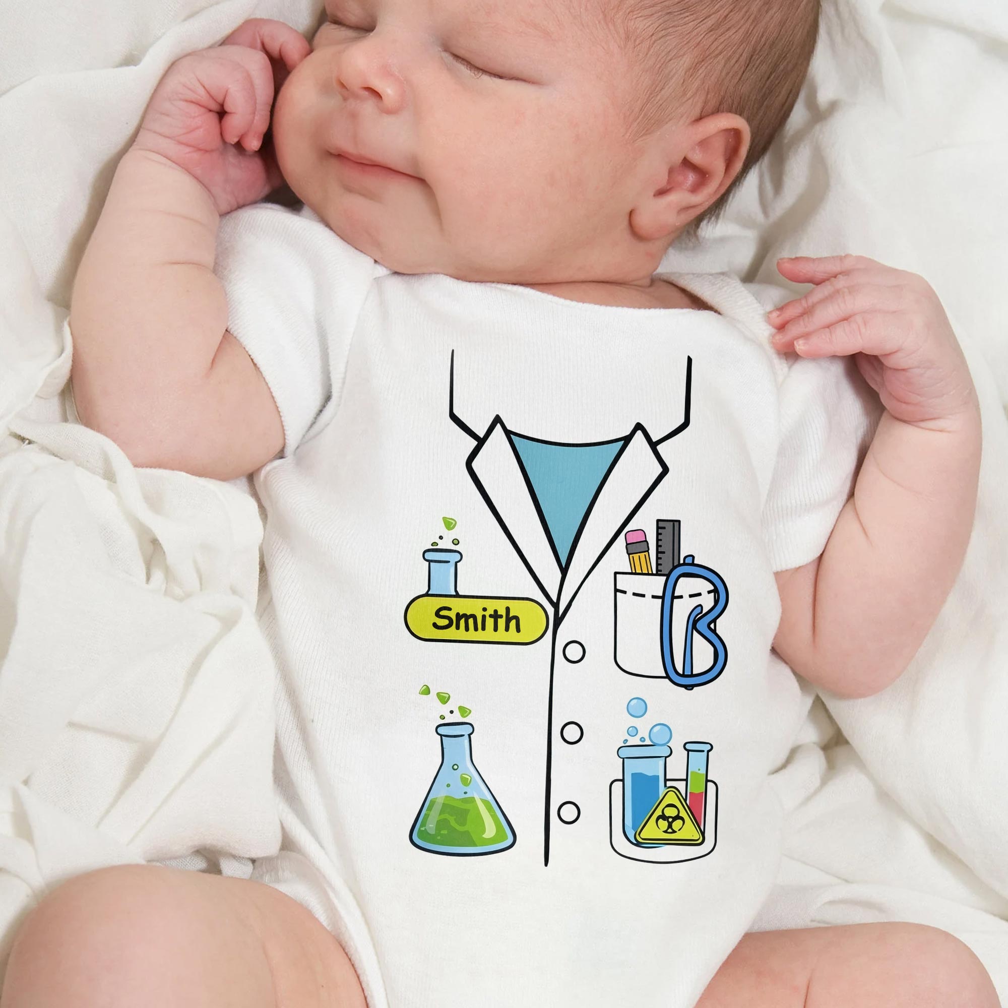 Onsie Lab Little Scientist Lab Coat, Personalized Custom Baby Onesie, Gift For ...