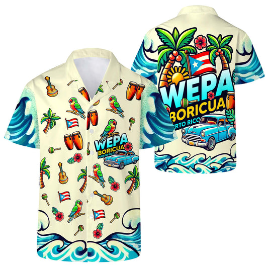 Wepa, Boricua - Camisa Hawaiana Unisex Personalizada - LA001_HW