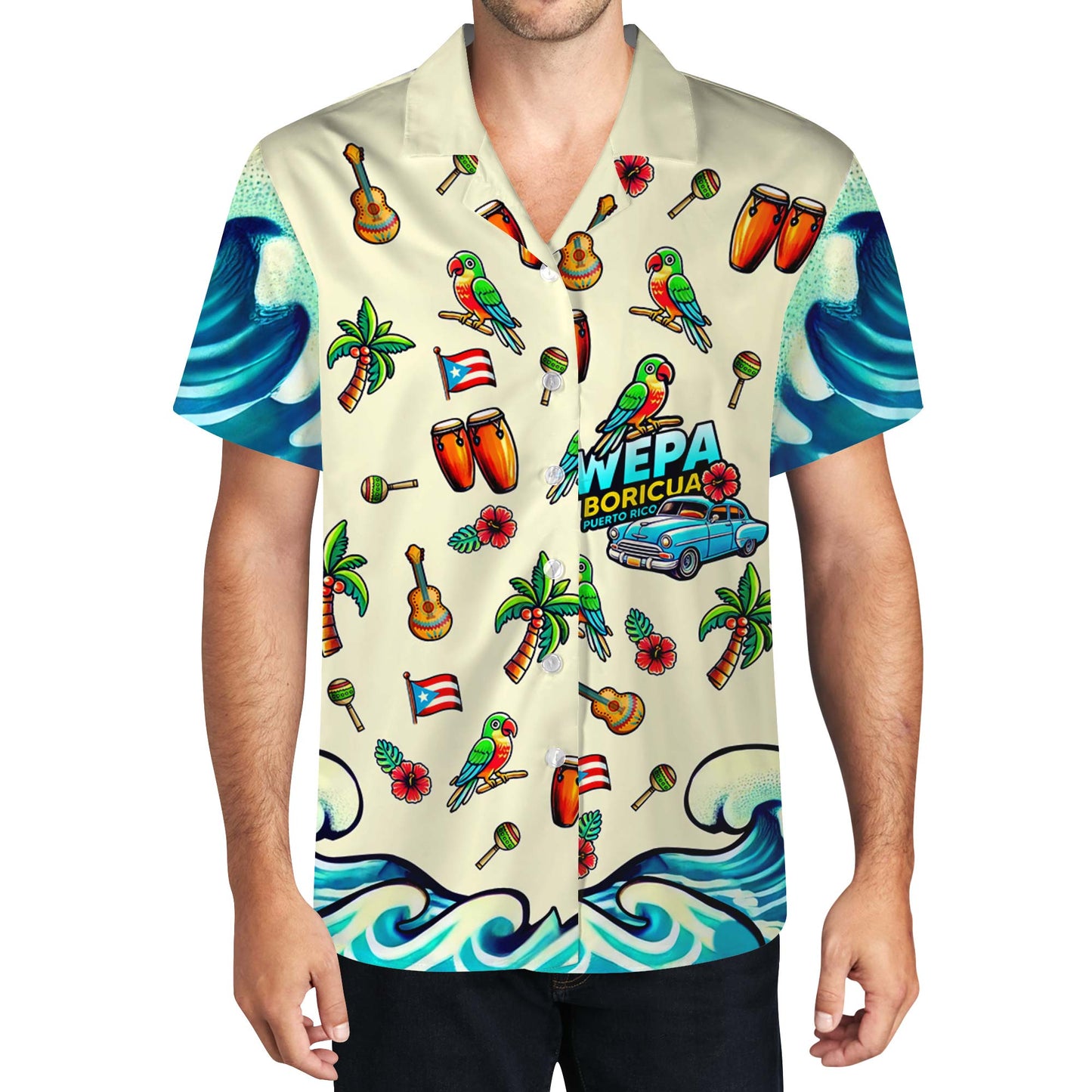 Wepa, Boricua - Camisa hawaiana unisex personalizada - LA001_HW