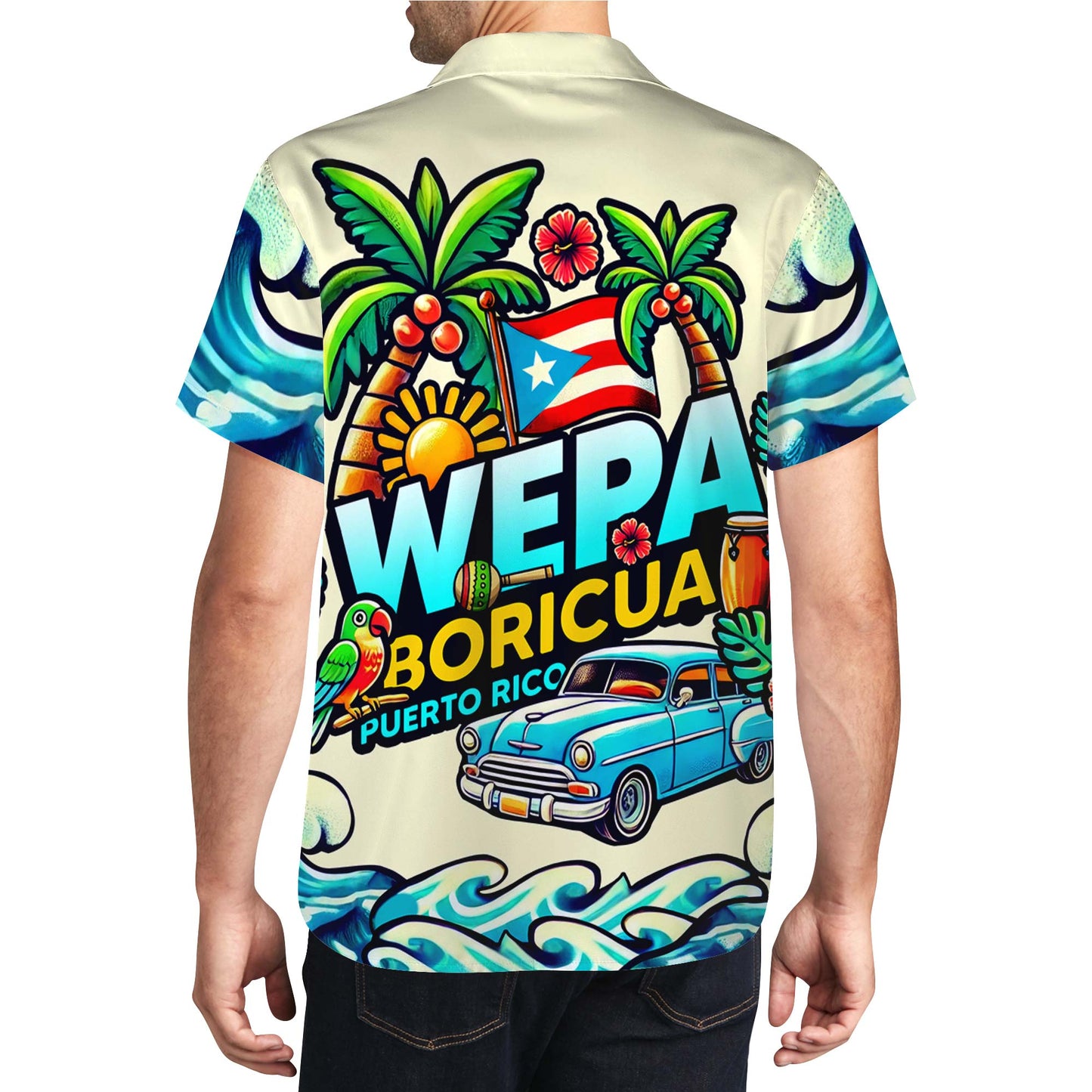 Wepa, Boricua - Camisa hawaiana unisex personalizada - LA001_HW