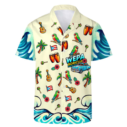 Wepa, Boricua - Camisa hawaiana unisex personalizada - LA001_HW