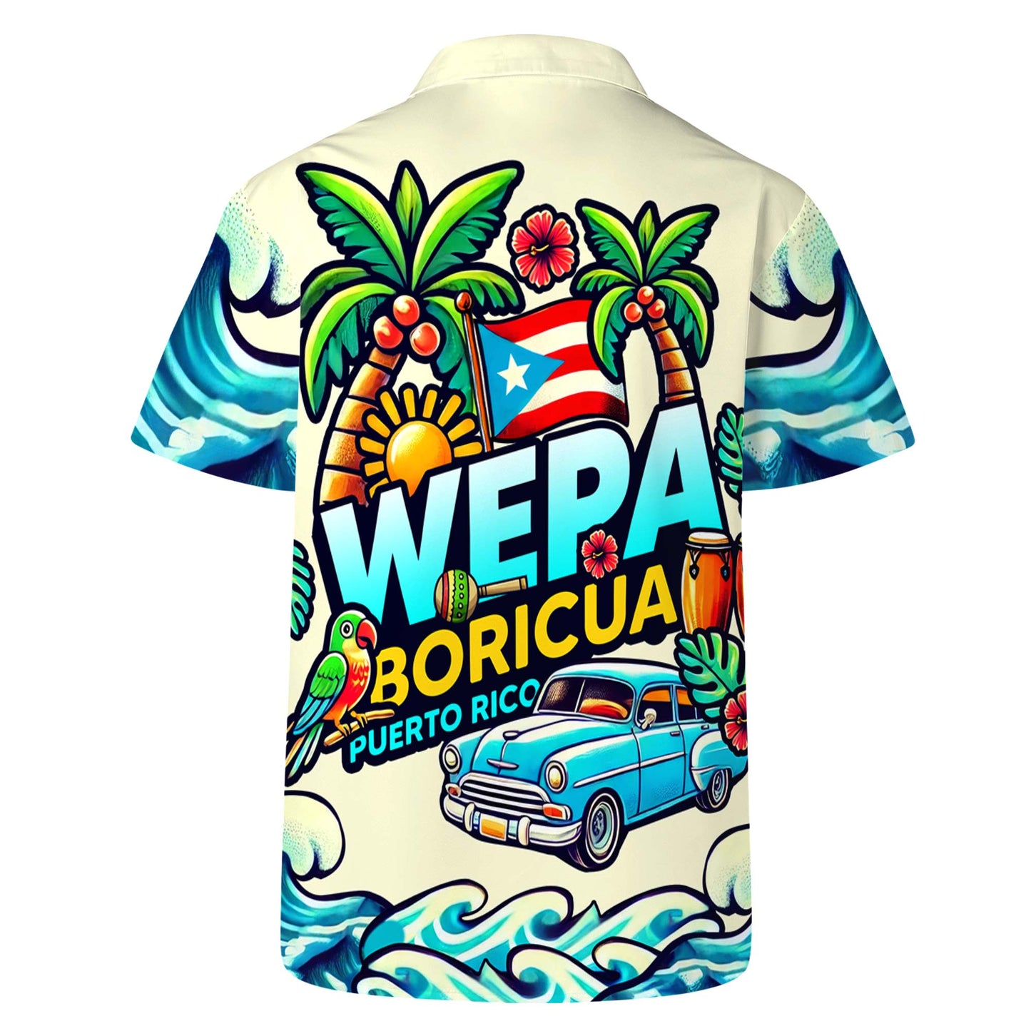 Wepa, Boricua - Camisa hawaiana unisex personalizada - LA001_HW