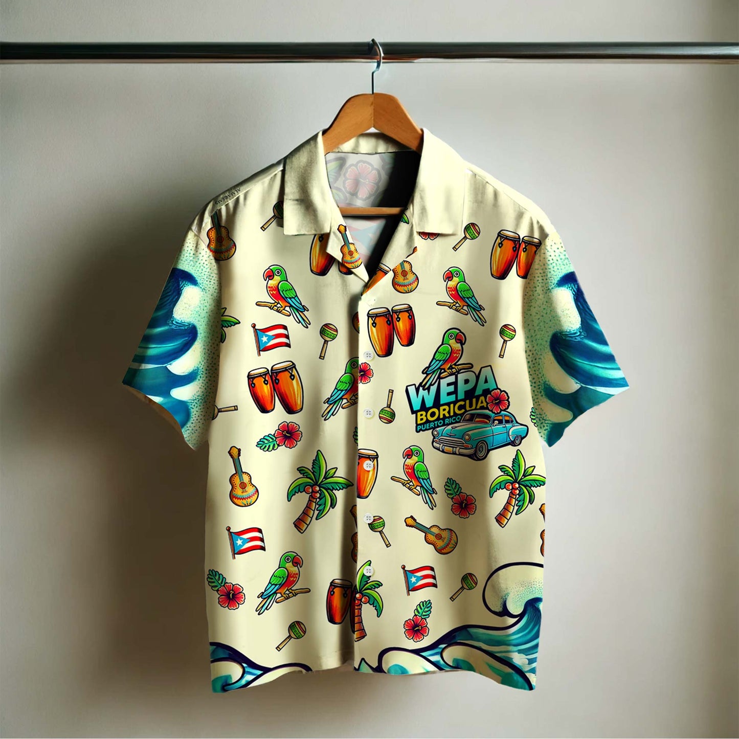 Wepa, Boricua - Camisa hawaiana unisex personalizada - LA001_HW