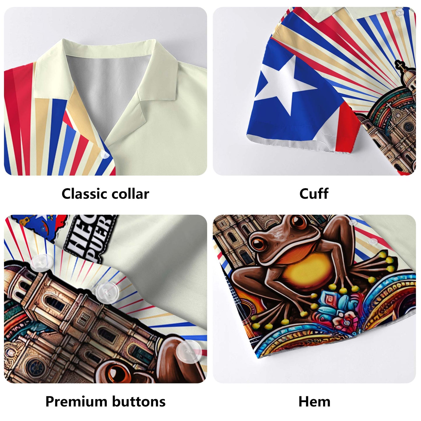 Hecho En Puerto Rico - Camisa hawaiana unisex personalizada personalizada - LA004_HW