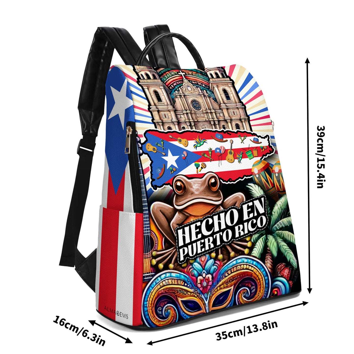 Hecho En Puerto Rico - Personalized Leather BackPack - LA006_BP