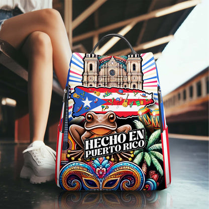 Hecho En Puerto Rico - Mochila De Cuero Personalizada - LA006_BP