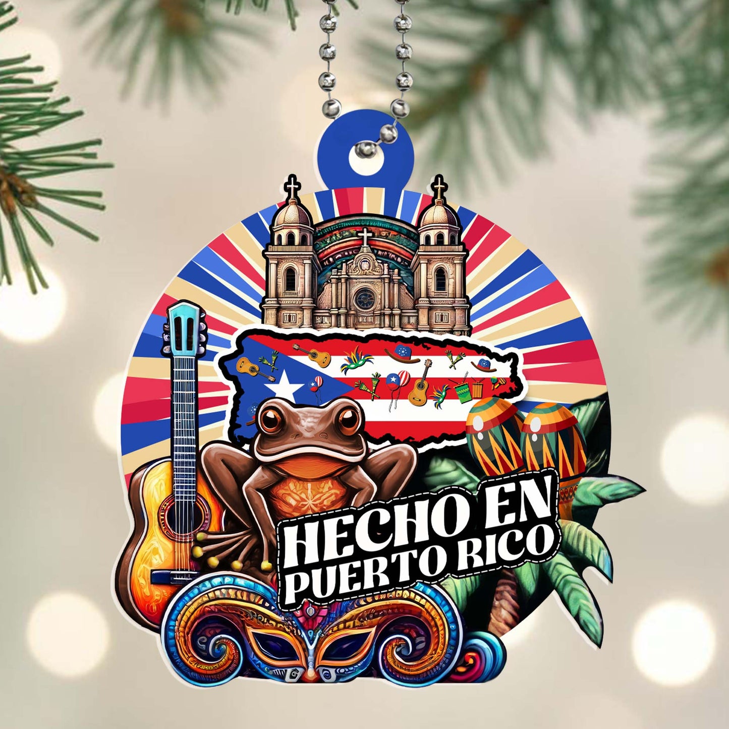 Hecho En Puerto Rico Cultural Ornament