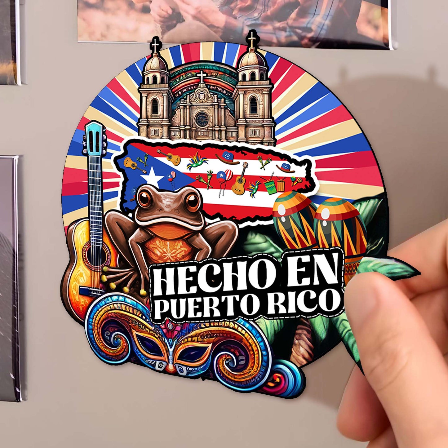 Hecho En Puerto Rico Vibrant Custom Magnet