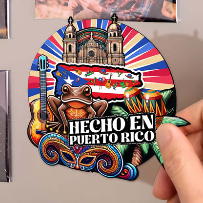 Hecho En Puerto Rico Vibrant Custom Magnet