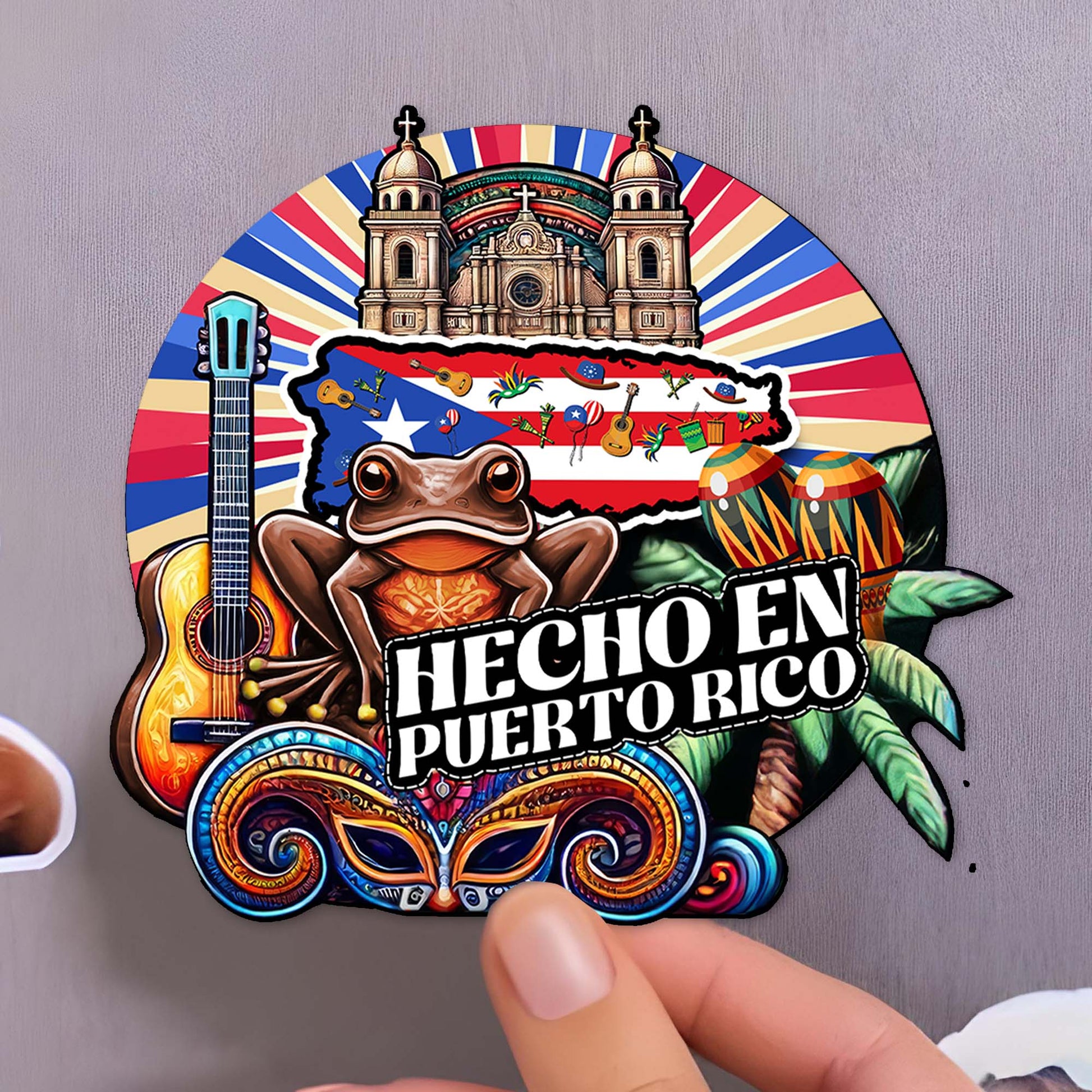 Hecho En Puerto Rico Vibrant Custom Magnet