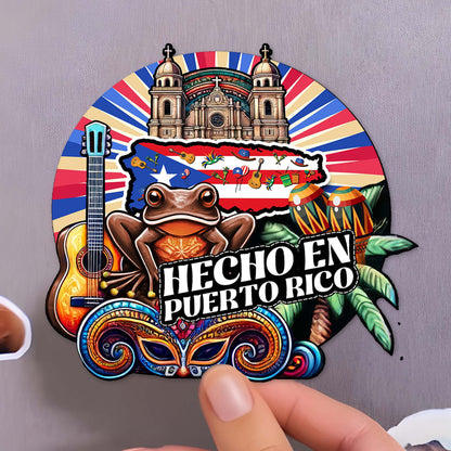 Hecho En Puerto Rico Vibrant Custom Magnet